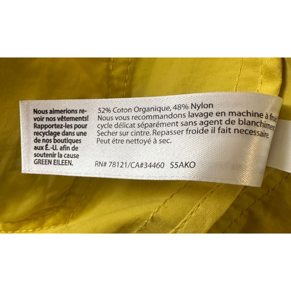 Eileen Fisher Anorak Windbreaker High Collar Jacket Yellow Womens Size PP Petite - Picture 13 of 16